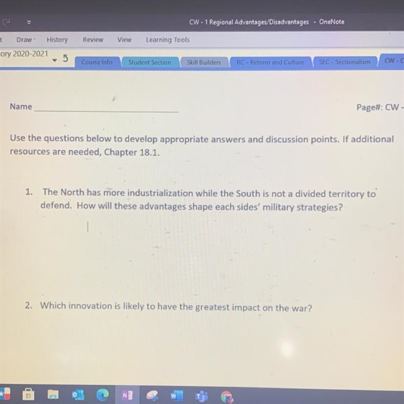 North And South 8th Grade. Please help me answer this question. It has to include-example-1