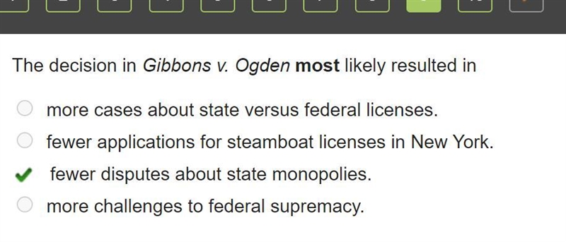 The decision in Gibbons v. Ogden most likely resulted in-example-1