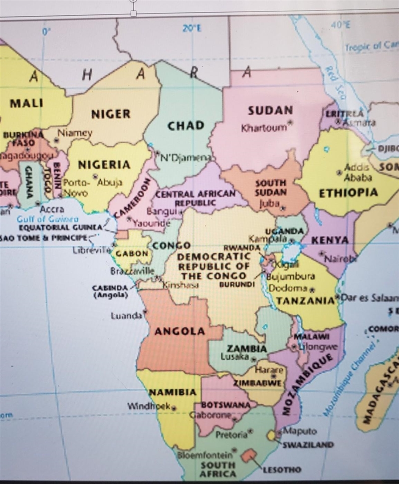 Hello hope you can see the map . Can you tell me if this is the map of SUB - SAHARAN-example-1