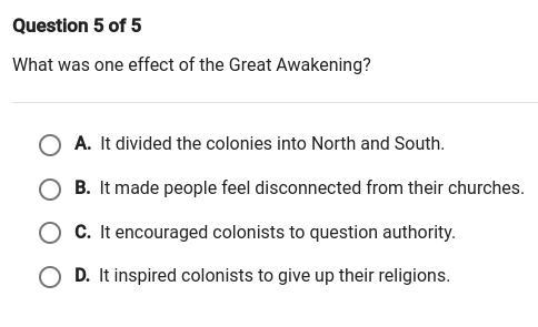 What was one effect of the Great Awakening?-example-1