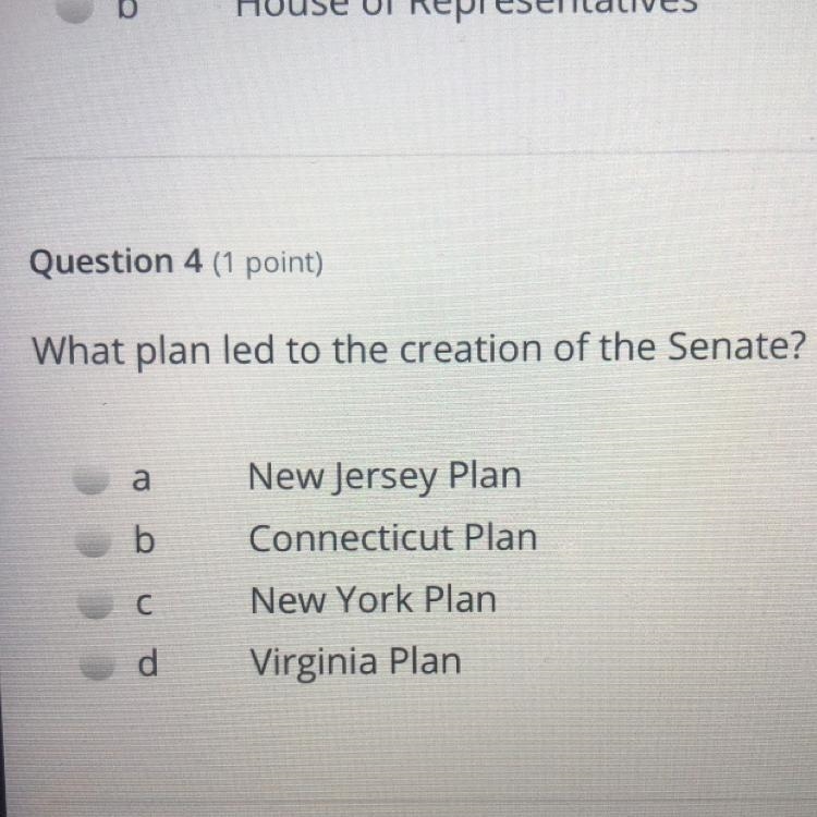 What plan led to the creation of the senate?-example-1