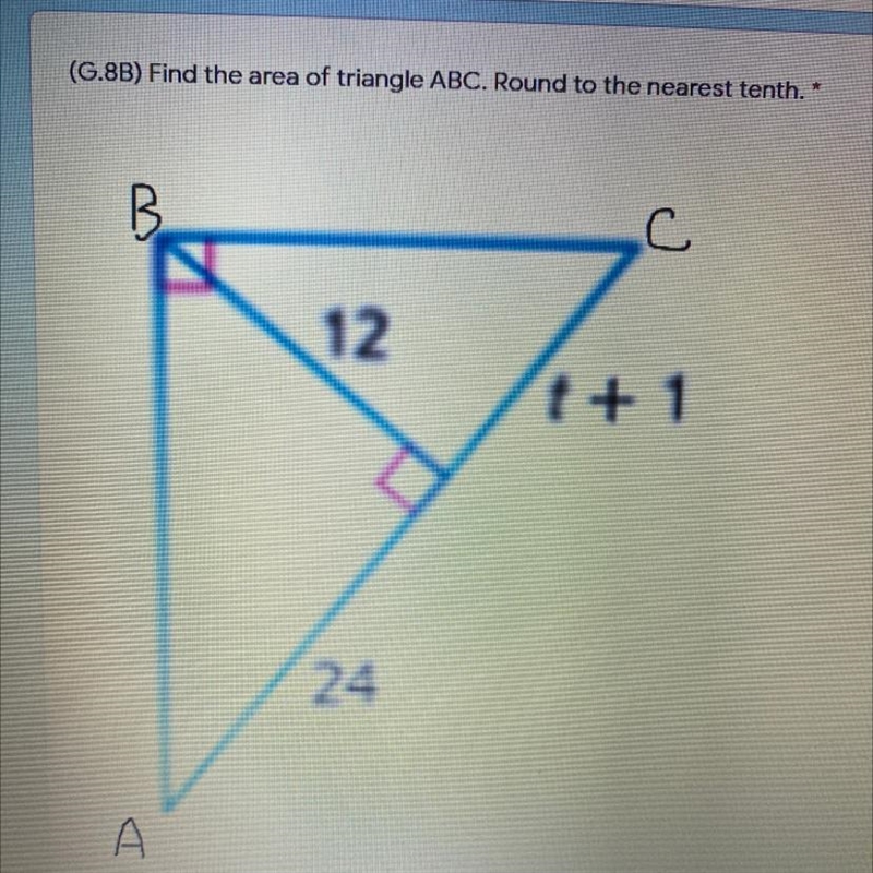 Find the are of a triangle ABC.-example-1