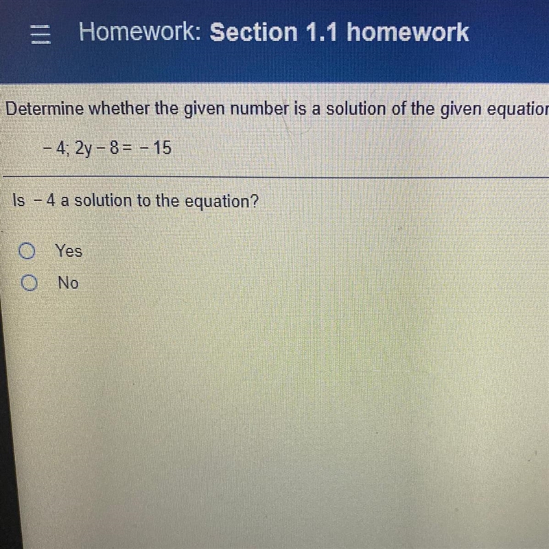 Is -4 a solution to the equation ?-example-1