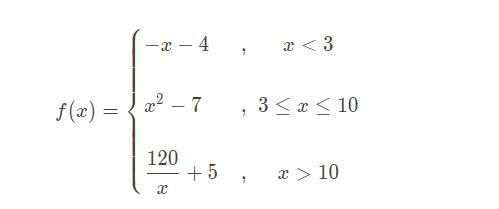 Evaluate piecewise functions f (4) = ?-example-1