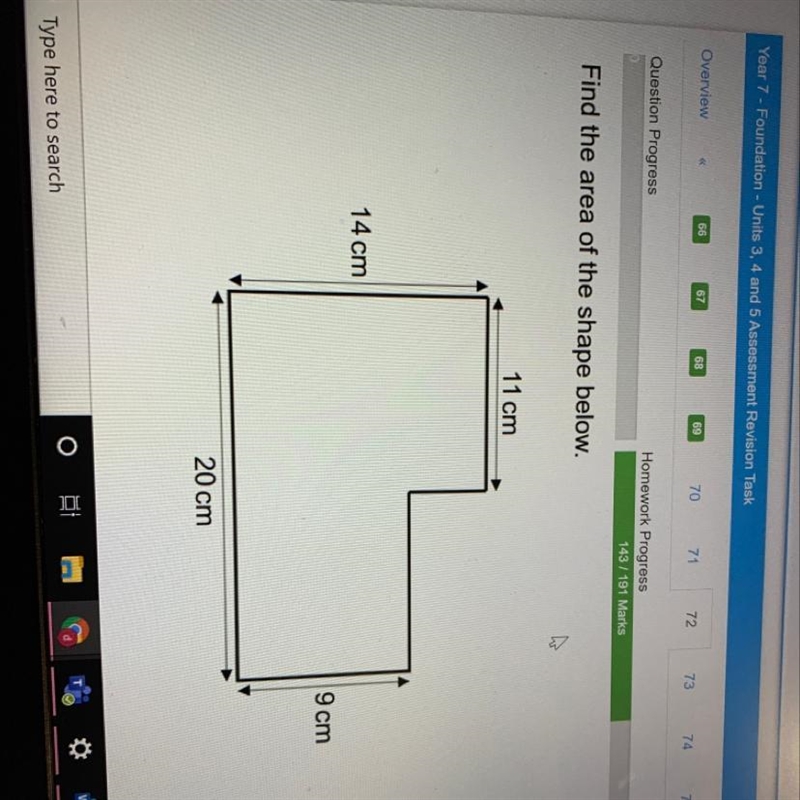 Find the area of the shape below-example-1