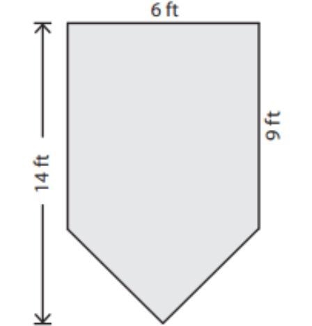 Find the area of the following figure: 14ft 6ft 9ft-example-1