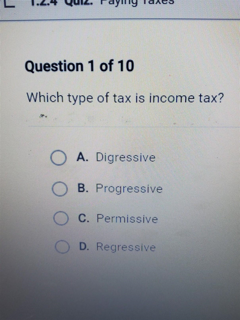 Which type of tax is income tax?​-example-1