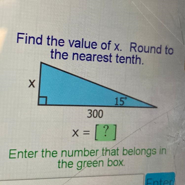 Find the value of X round to the nearest 10th￼-example-1