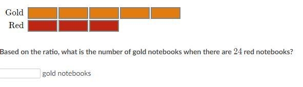 A teacher buys packs of notebooks to give to his students. The ratio of gold notebooks-example-1