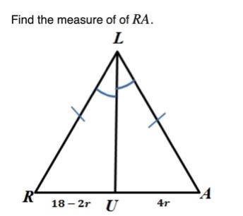 Find the measure of of RA.-example-1