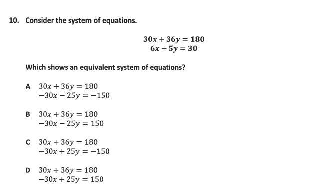 Consider the system of equations. which shows an equivalent system of equations? see-example-1