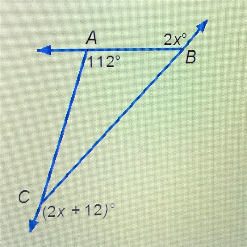 In ABC, what is the value of x?-example-1