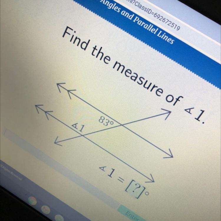 Find the measure of 41. s 839 41 41 = [?]-example-1