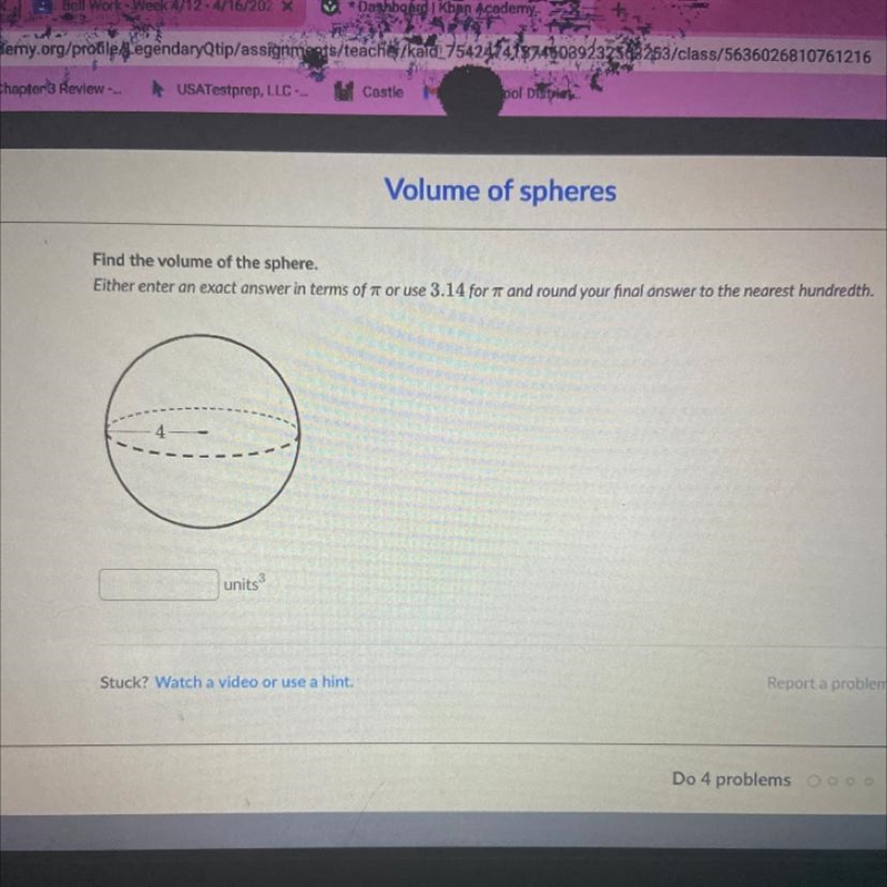 Find the volume of the sphere-example-1