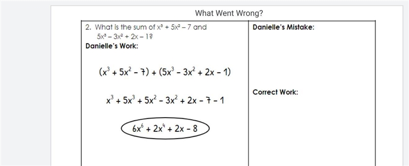 Please help me :(((( (what did Danielle do wrong ) (please view the image below and-example-1