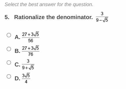 Rationalize the denominator.-example-1