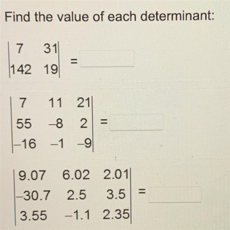 Find the value of each determinant-example-1