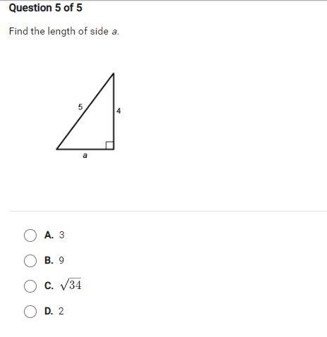 Find the length of side a.-example-1