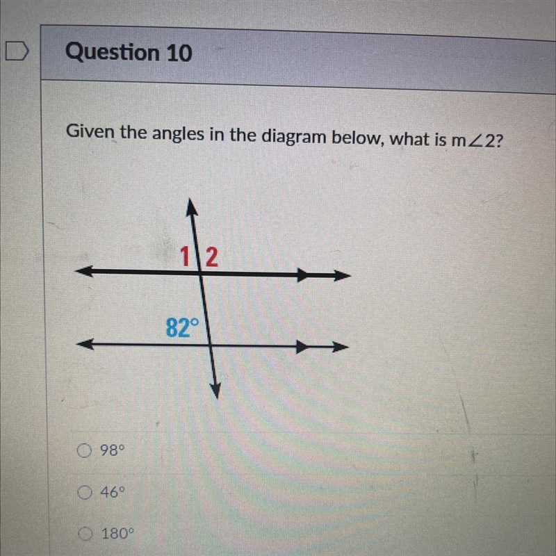 Given the angles in the diagram below, what is mZ2?-example-1