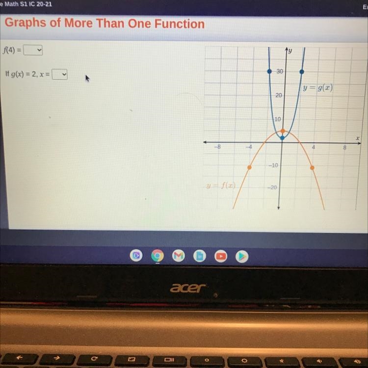 F(4) = If g(x) = 2, x =-example-1