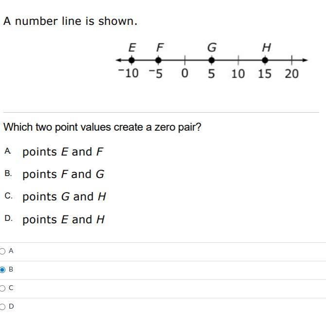 Is this the right answer A number line is shown Which two point values make a 0 pair-example-1