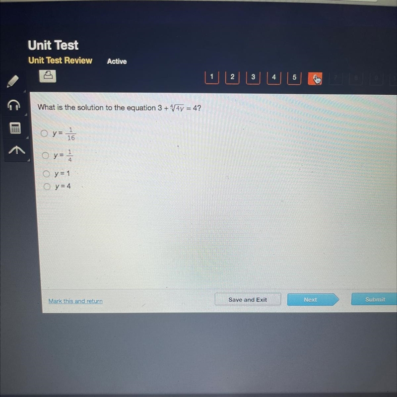 What is the solution to the equation 3 + 4/4y = 4?-example-1