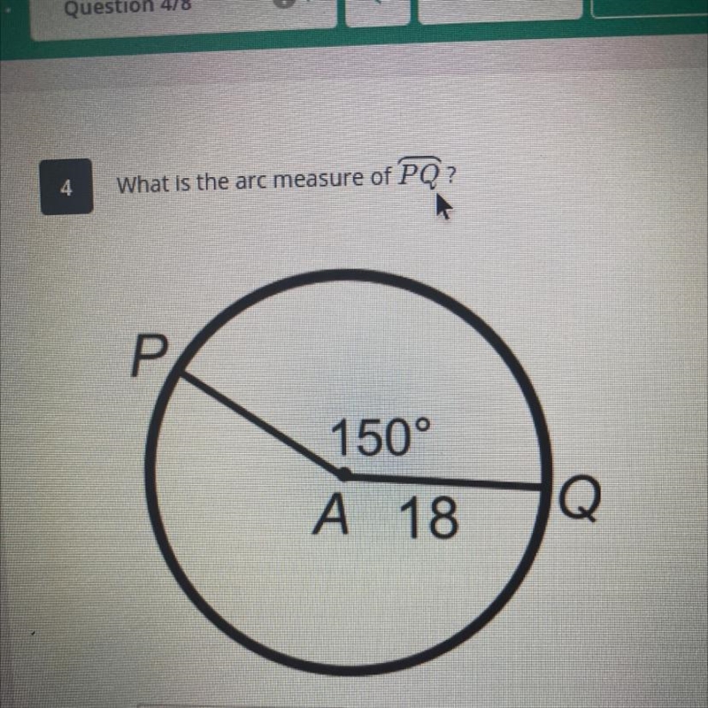 What is the arc measure of PQ?-example-1