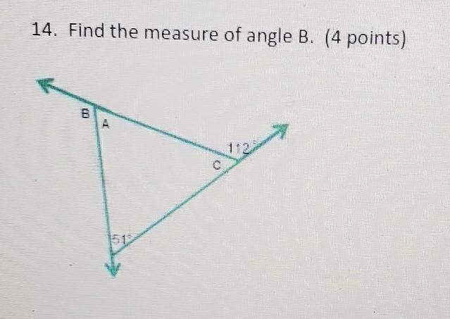 Find the measure of angle B.​-example-1