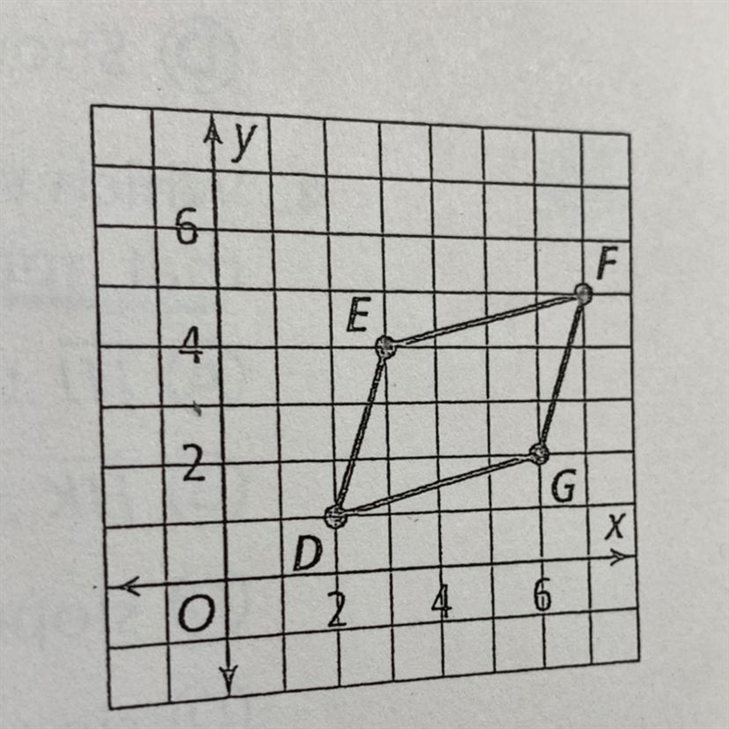 5. What type of quadrilateral is DEFG? A square B rhombus trapezoid D parallelogram-example-1