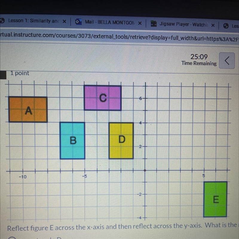 Reflect figure E across the x-axis and then reflect across the y-axis. What is the-example-1