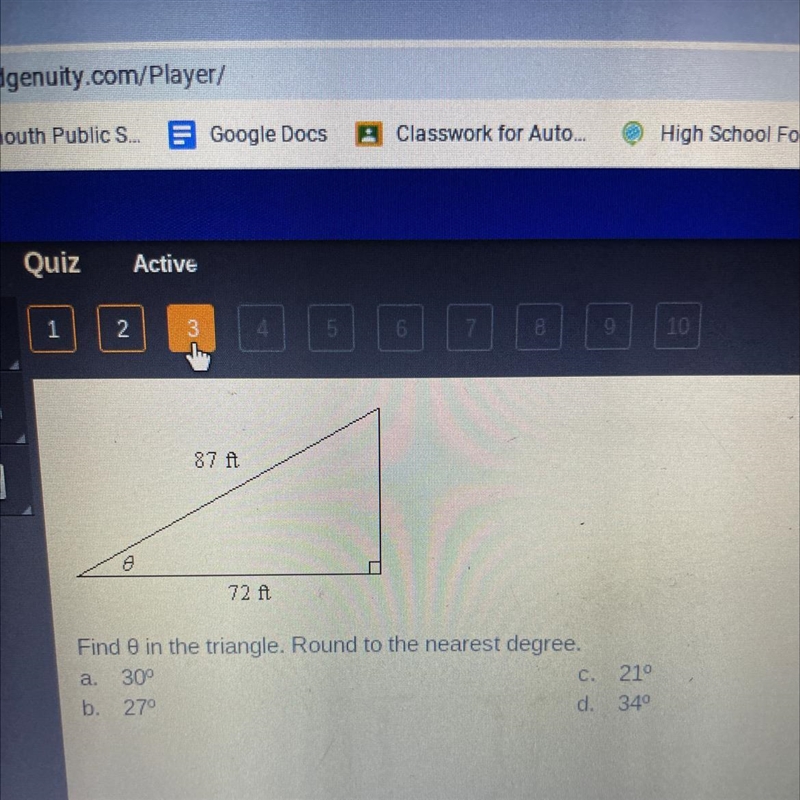 Find in the triangle. Round to the nearest degree.-example-1