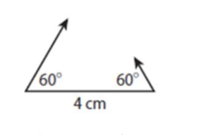 Do the following conditions make a unique triangle, more than one triangle or no triangle-example-1