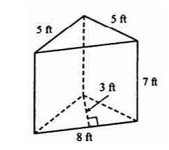 Find the volume of the triangular prism below. A) 28 cubic feet B) 168 cubic feet-example-1