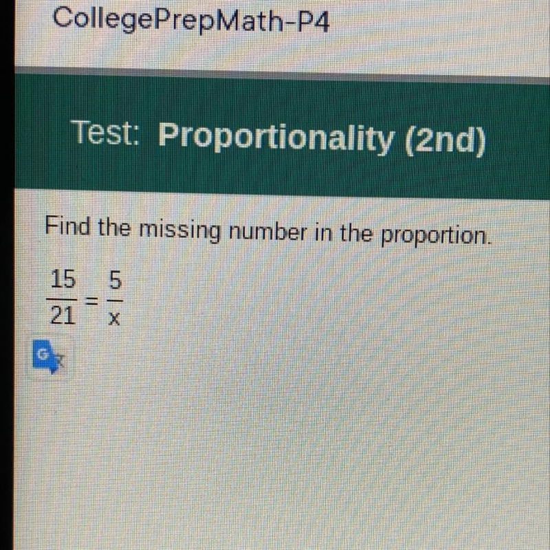 Find the missing number in the proportion.-example-1