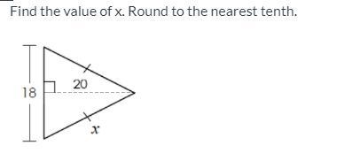 Find the value of x. Round to the nearest tenth.-example-1