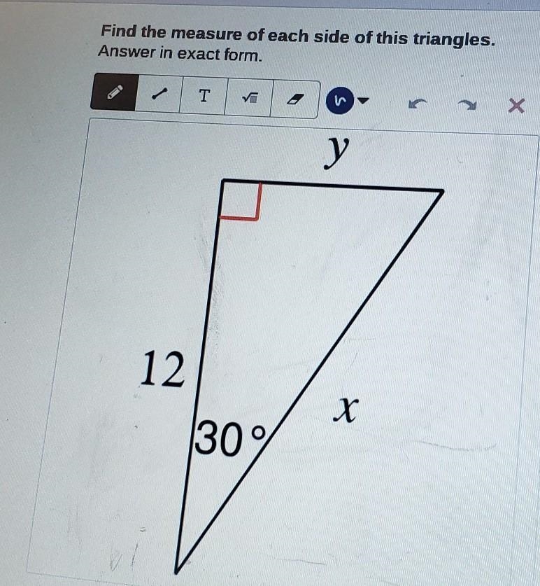 Find the measure of each side of this triangles. Answer in exact form. ​ Find x and-example-1