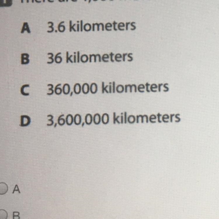 There are 1,000 meters in 1 kilometer. How many kilometers are in 3,600 meters? HELP-example-1