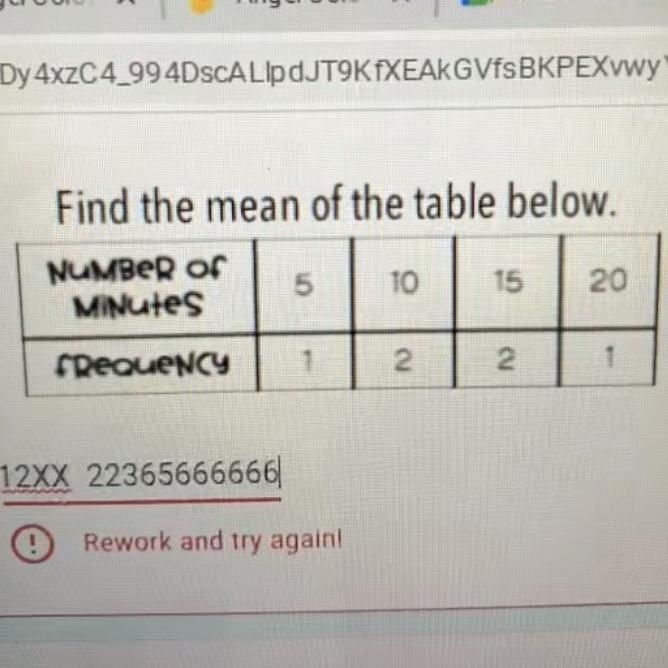 Find the mean of the table below-example-1