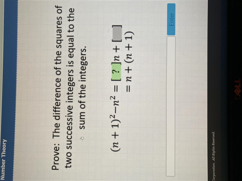 Prove the difference of the squares of two successive intergers is equal to the sum-example-1