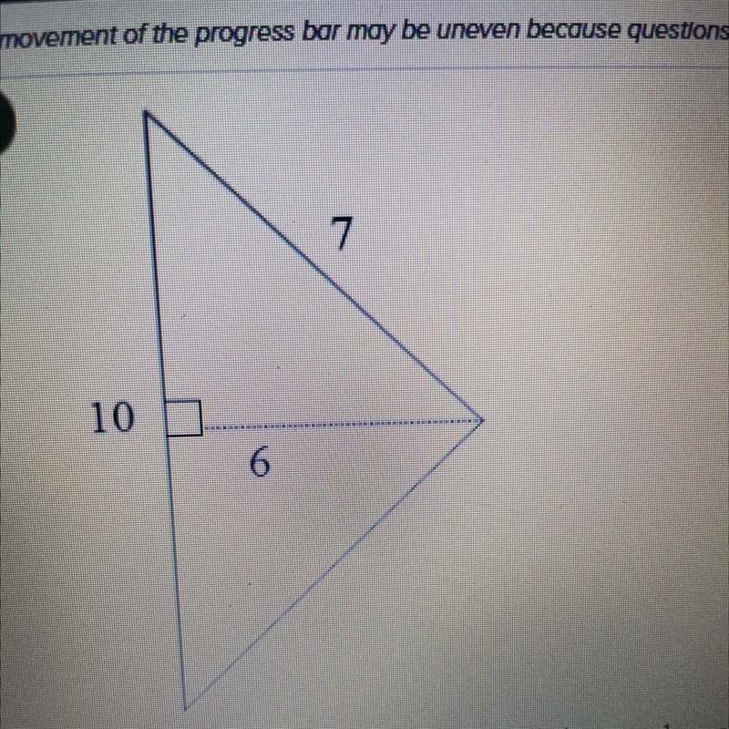 7 10 6 What is the area of the triangle shown above?-example-1