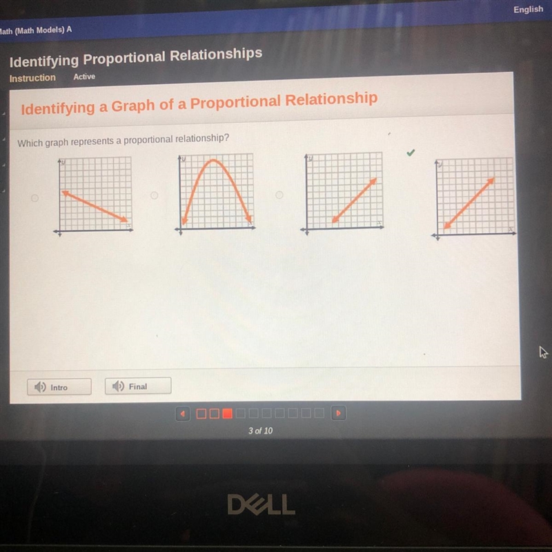 Which graph represents a proportional relationship?-example-1