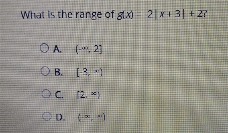 What is the range of g(x) = -2 [X + 3] + 2? ​-example-1