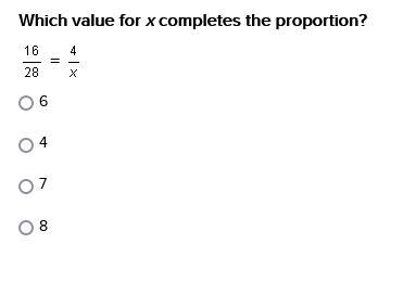 Which value for x completes the proportion?-example-1