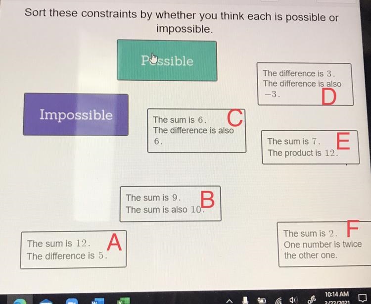 Good morning! Please help me sort these out for math in the picture above ( I put-example-1