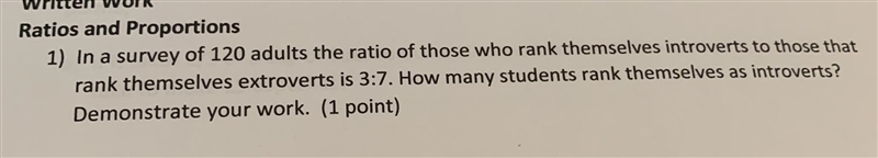 How many students rank themselves as introverts? Demonstrate your work.-example-1