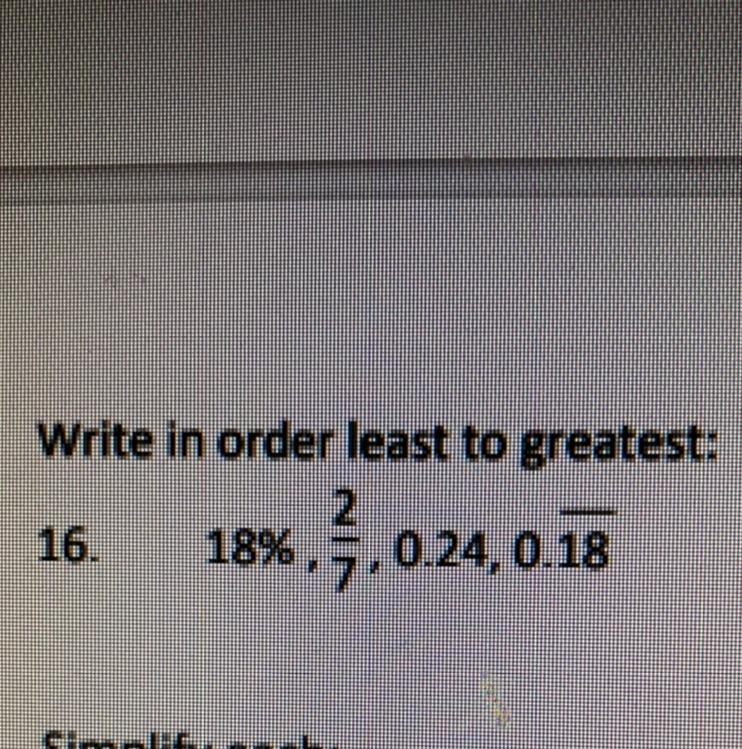 Worth 100 points! Write in order from least to greatest.-example-1