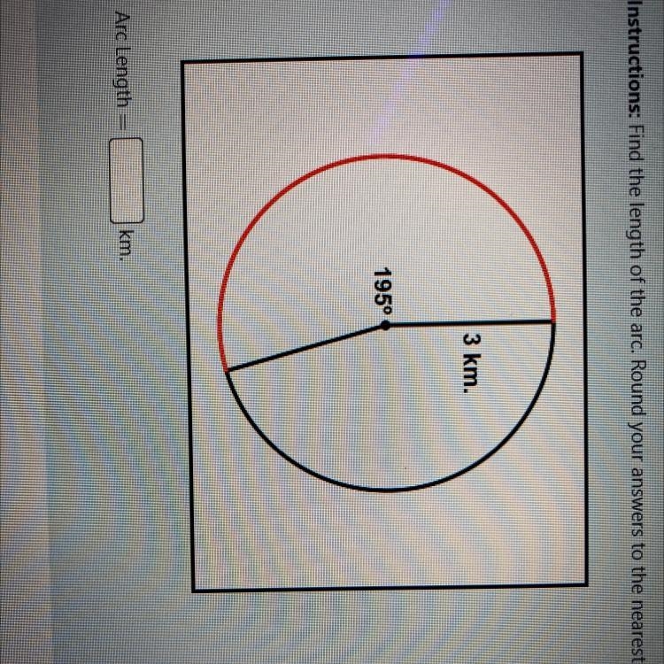 Find the length of the arc . round your answers to the nearest tenth PLEASE HURRY-example-1