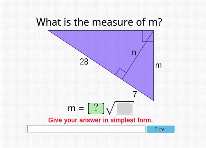 What is the measure of m give your answer in the simplest form-example-1