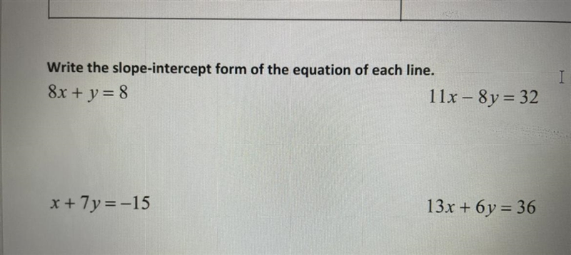 Write the slope intercept form of the equation of each line-example-1