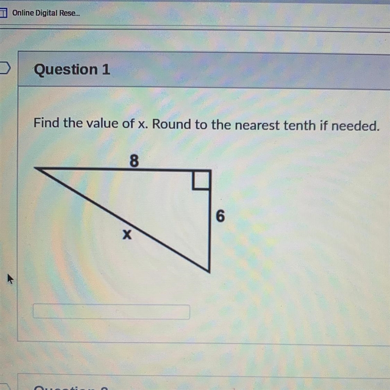 Find the value of x. round to the nearest tenth if needed.-example-1